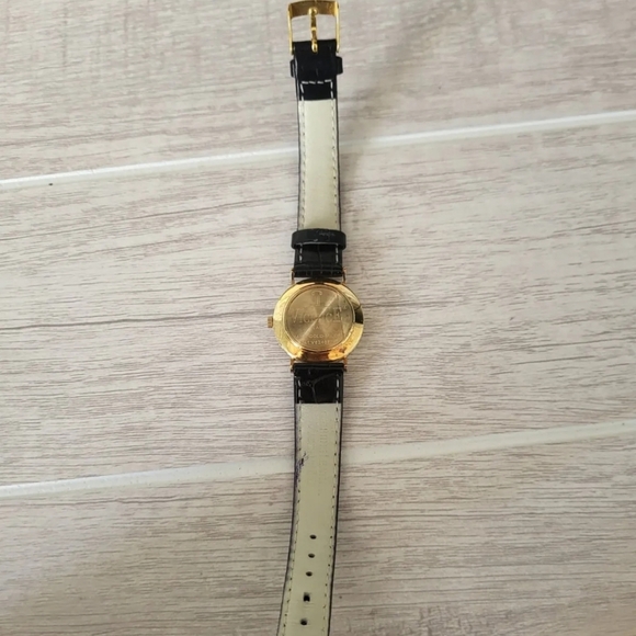 Vicence 14k Gold-Milor and Black Leather Watch - Picture 7 of 9
